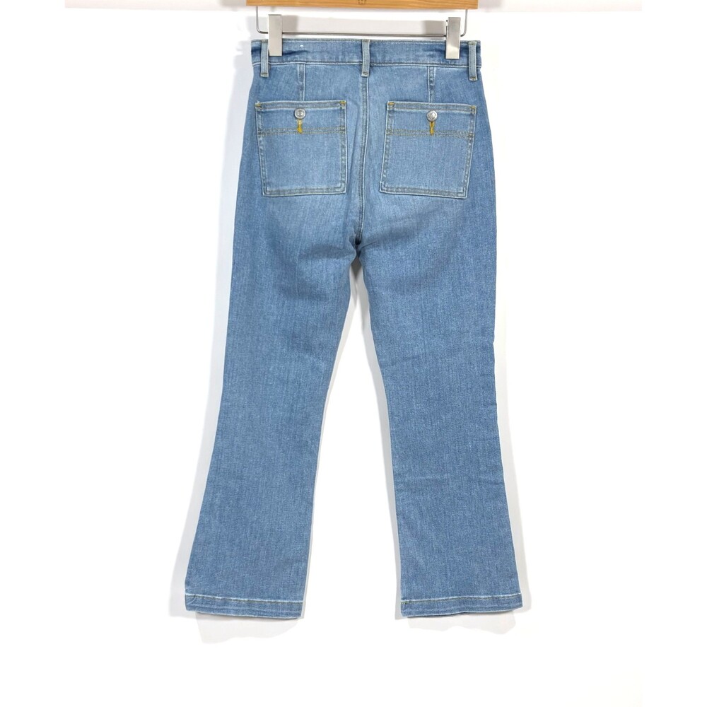 Loft Patch Pocket Kick Crop Jeans High Rise Light Wash - Size 0/25 - Picture 2 of 6